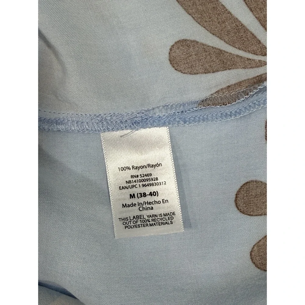 No Boundaries Floral Resort Shirt Mens Medium Blue Daisy Rayon Button Front